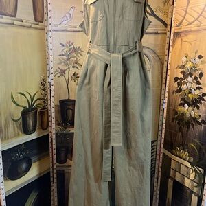 Stylish Olive Green Jumpsuit with Belt